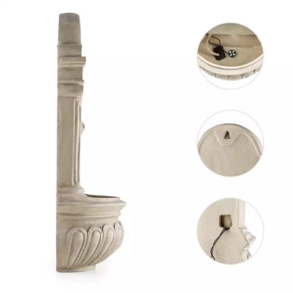 Fontaine solaire murale tête de lion