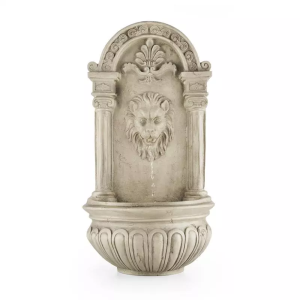 Fontaine solaire murale tête de lion