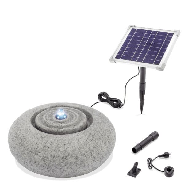 Fontaine solaire ronde de jardin