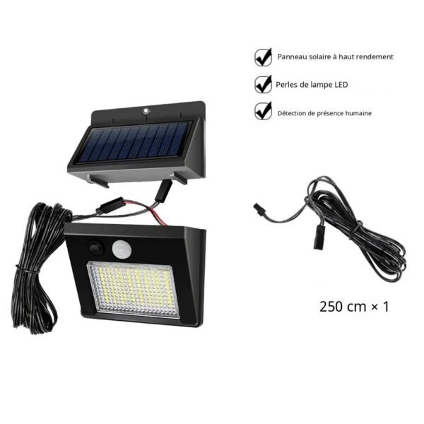 Applique murale solaire LED d'extérieur avec détecteur