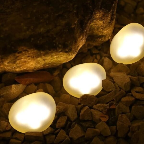 Galet lumineux solaire pour extérieur ou jardin