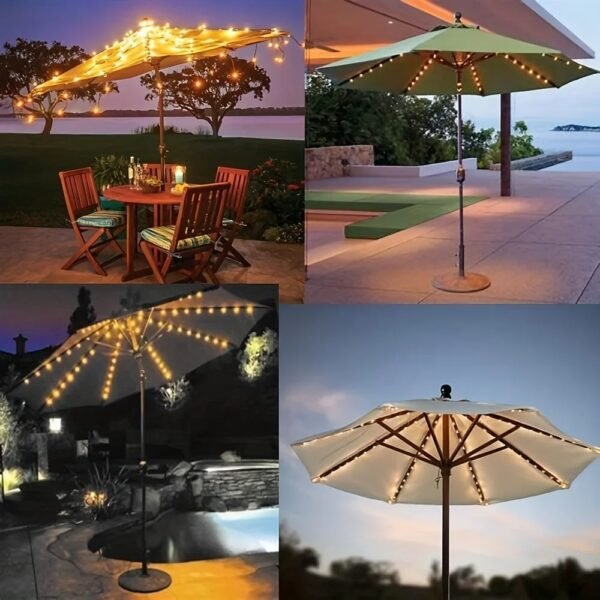 Guirlande solaire pour parasol