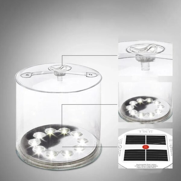 Lampe LED solaire waterproof gonflable et portable