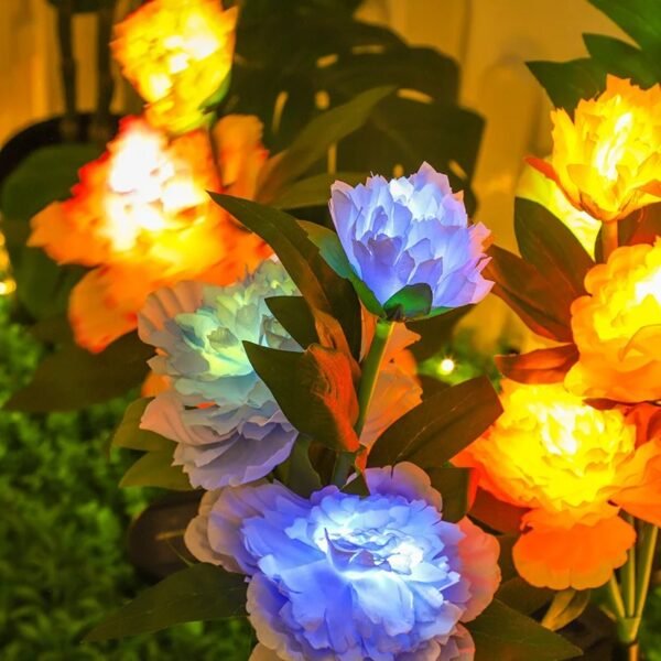 Borne solaire fleurs de pivoine