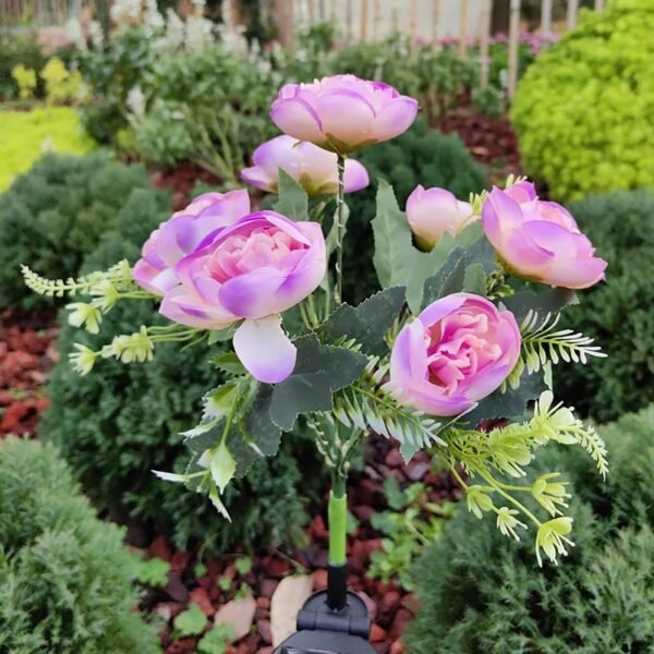 Lampe plante à fleurs camélia solaires pour jardin