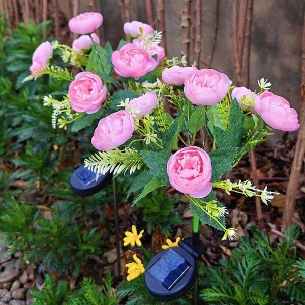 Lampe plante à fleurs camélia solaires pour jardin