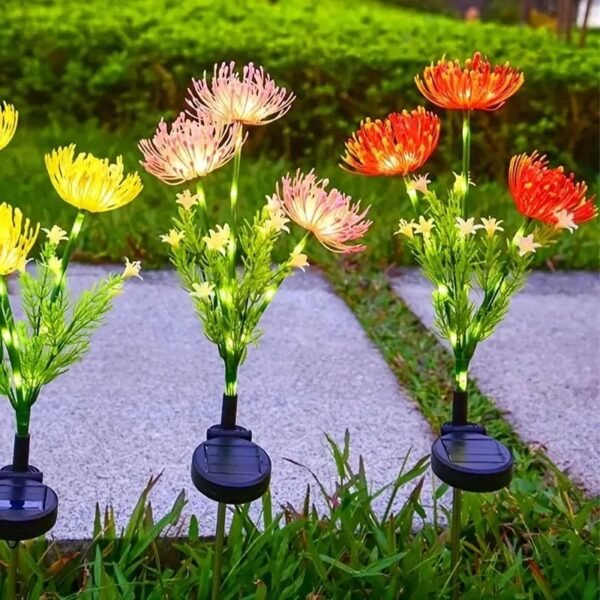 Lampe solaire plante à fleurs pissenlit pour jardin