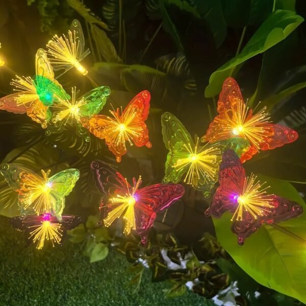 Borne papillons lumineux solaire à LED