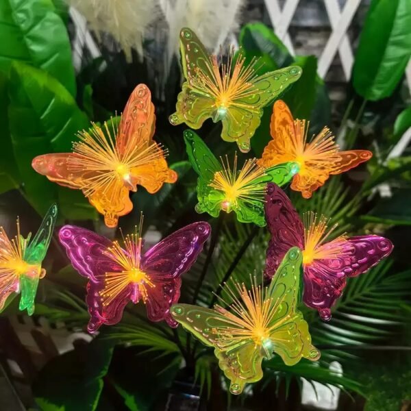 Borne papillons lumineux solaire à LED