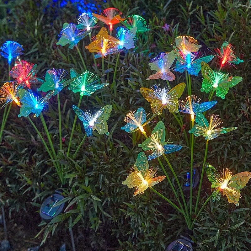 Borne papillons lumineux solaire à LED 4 Borne papillons lumineux solaire à LED