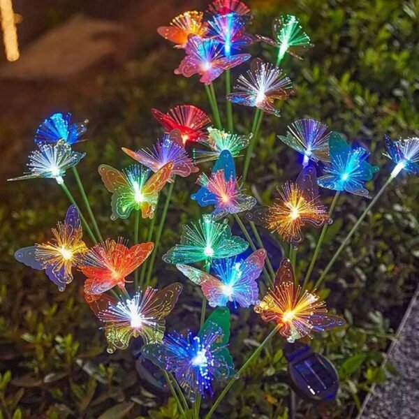 Borne papillons lumineux solaire à LED